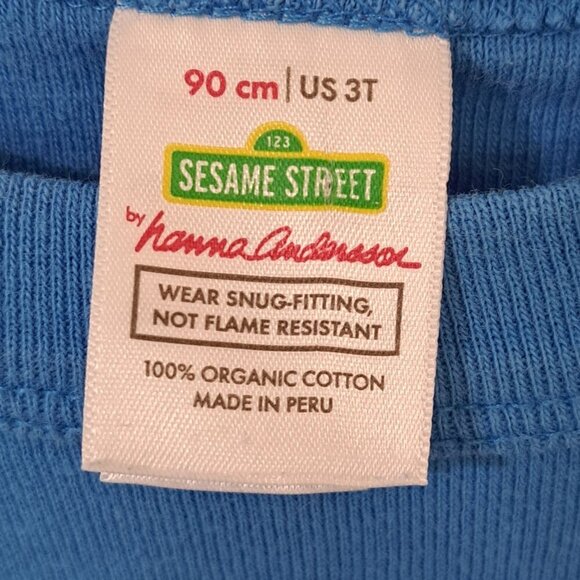 Hanna Anderson Sesame Street 3T Blue Cookie Monster Pajama Top NO BOTTOMS! - Picture 2 of 6
